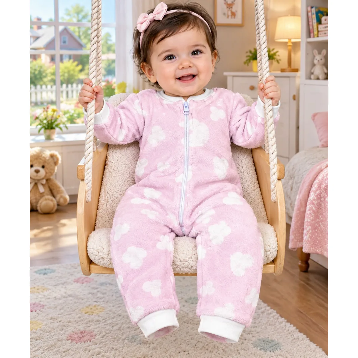 Kids Affordable Collection 2026: Kids Girls Minnie Minors Fleece Romper